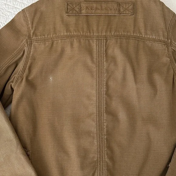 Superdry Fine Tailoring Canvas Tan Utility Work Chore Military Jacket Cotton S - Picture 11 of 13
